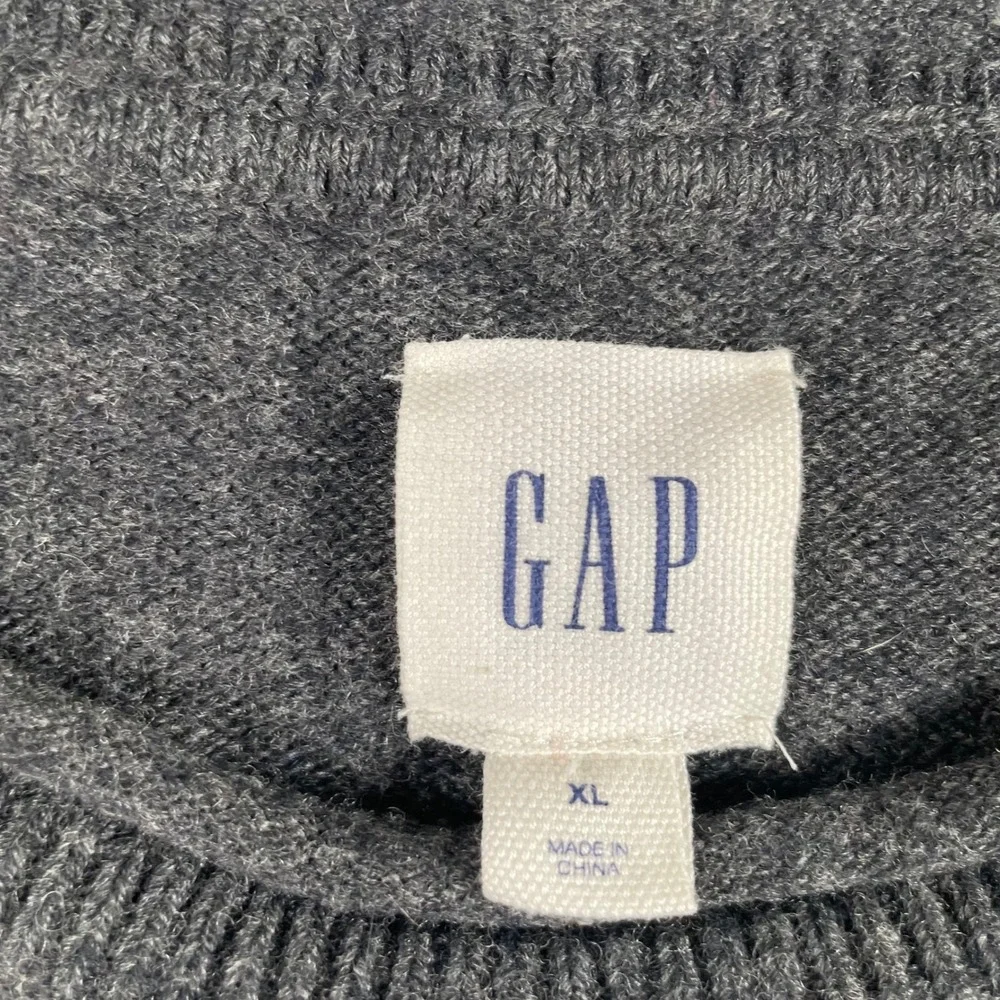 GAP Men's Dark Gray Merino Wool Blend Crew Roll Neck Sweater Size XL‎